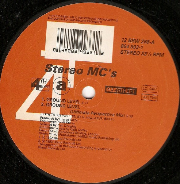 Stereo MC's : Ground Level (12", Single)