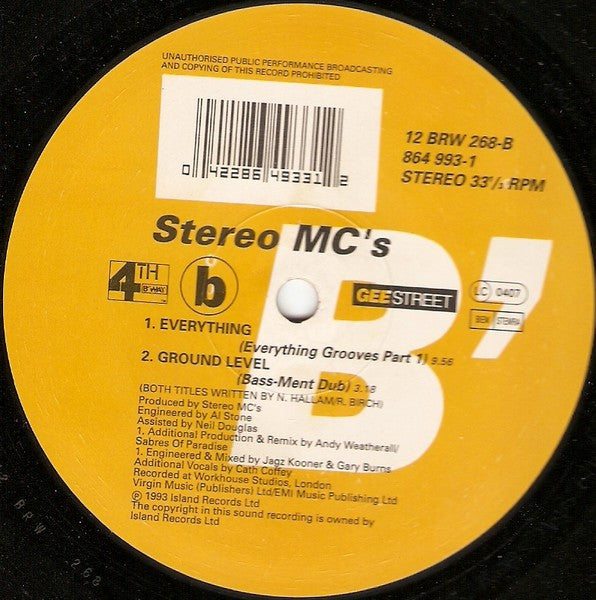 Stereo MC's : Ground Level (12", Single)