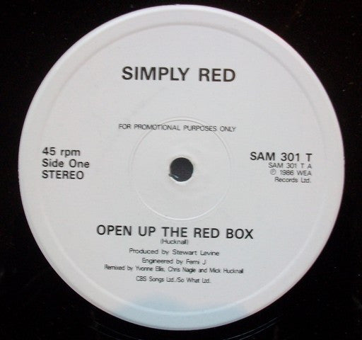 Simply Red : Open Up The Red Box (12", S/Sided, Promo)