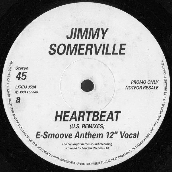 Jimmy Somerville : Heartbeat (U.S. Remixes) (12", Promo)