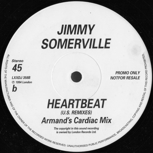 Jimmy Somerville : Heartbeat (U.S. Remixes) (12", Promo)