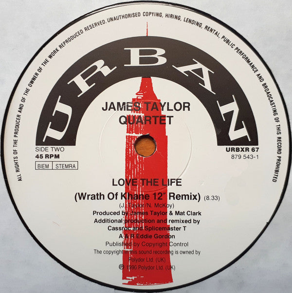 The James Taylor Quartet : Love The Life (Rampling Remix) (12")