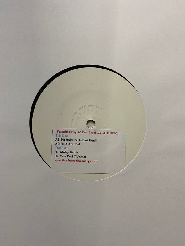 Casa Devi Feat. Layal Watfeh : Peaceful Thoughts (12", Single, W/Lbl)