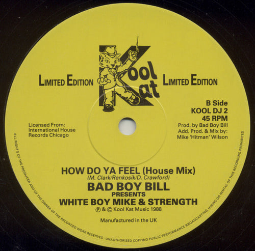 Bad Boy Bill Presents White Boy Mike & Strength : How Do Ya Feel (12", Ltd)