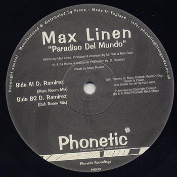 Max Linen : Paradiso Del Mundo (12")