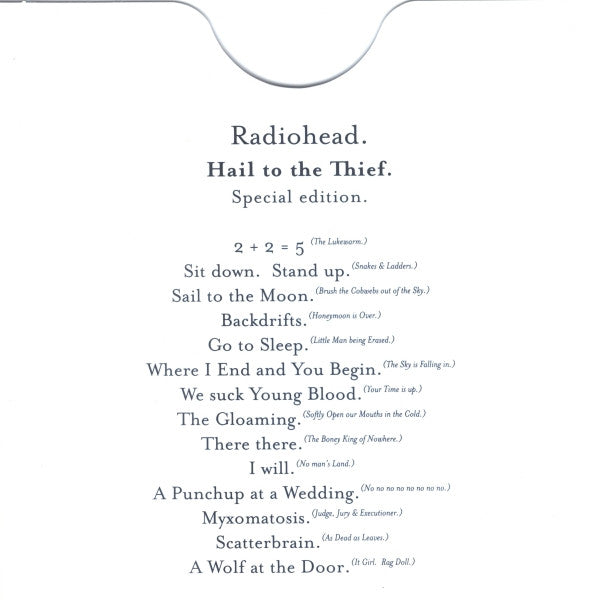 Radiohead : Hail To The Thief (CD, Album, Copy Prot., S/Edition, Boo)