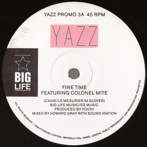 Yazz : Fine Time (12", Promo)