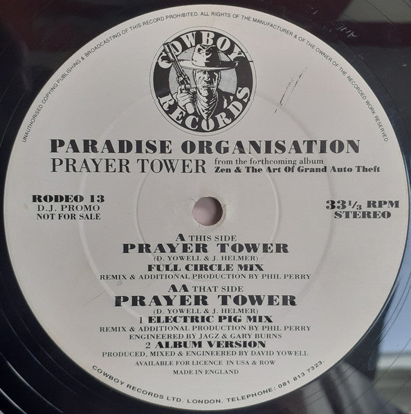 Paradise Organisation : Prayer Tower (12", Promo)