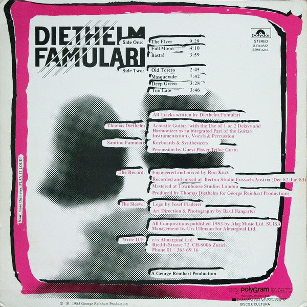 Thomas Diethelm / Santino Famulari : Diethelm/Famulari (LP, Album, RP)
