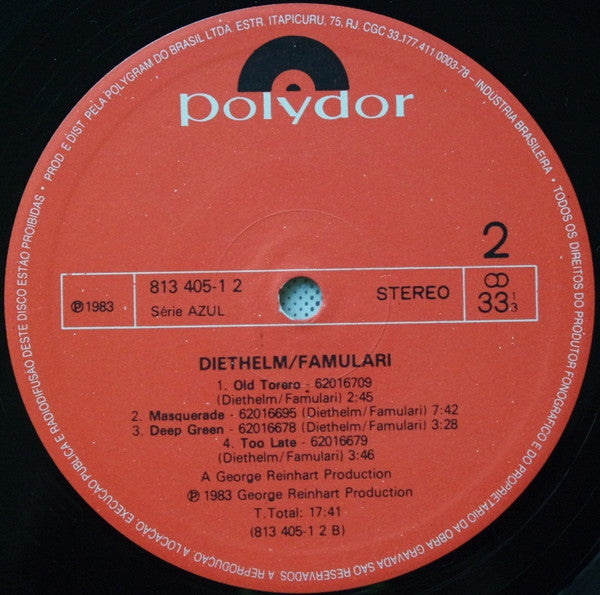 Thomas Diethelm / Santino Famulari : Diethelm/Famulari (LP, Album, RP)