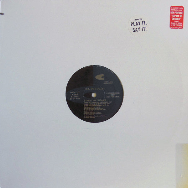 Nia Peeples : Street Of Dreams (12", Promo)