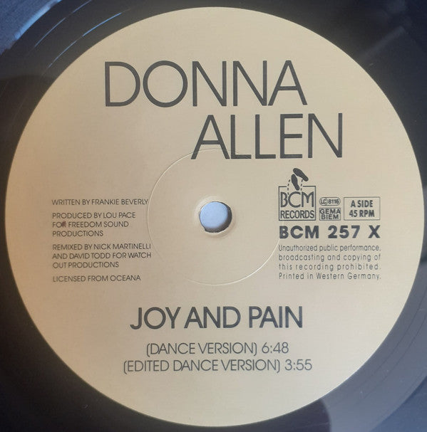 Donna Allen : Joy And Pain (12" Remix) (12")