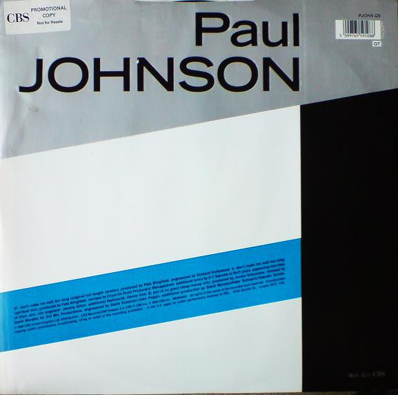 Paul Johnson (2) : Don't Make Me Wait Too Long (12")