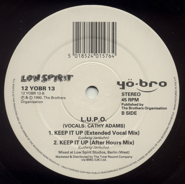L.U.P.O. : Keep It Up (12")