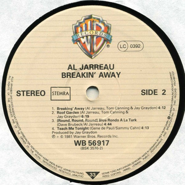 Al Jarreau : Breakin' Away (LP, Album)