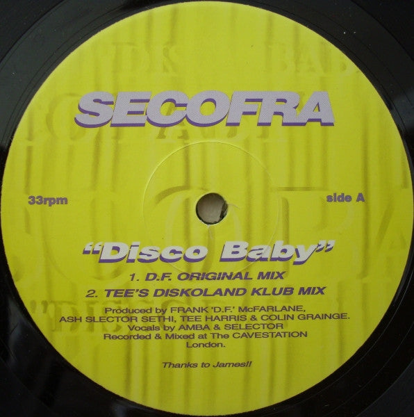 Secofra : Disco Baby (12")