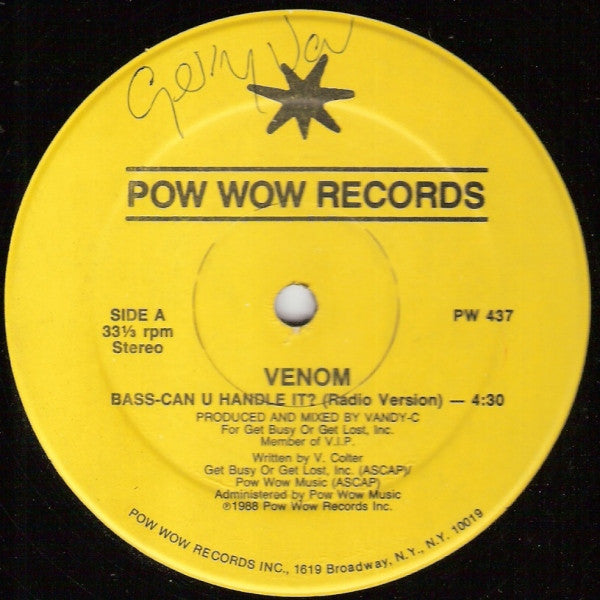 Venom (6) : Bass-Can U Handle It? (12")