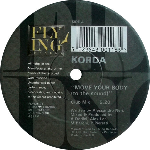 Korda : Move Your Body (To The Sound) (12")