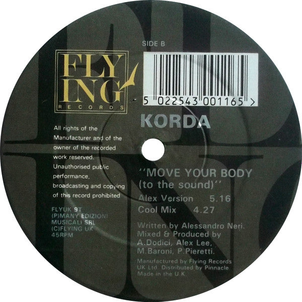 Korda : Move Your Body (To The Sound) (12")