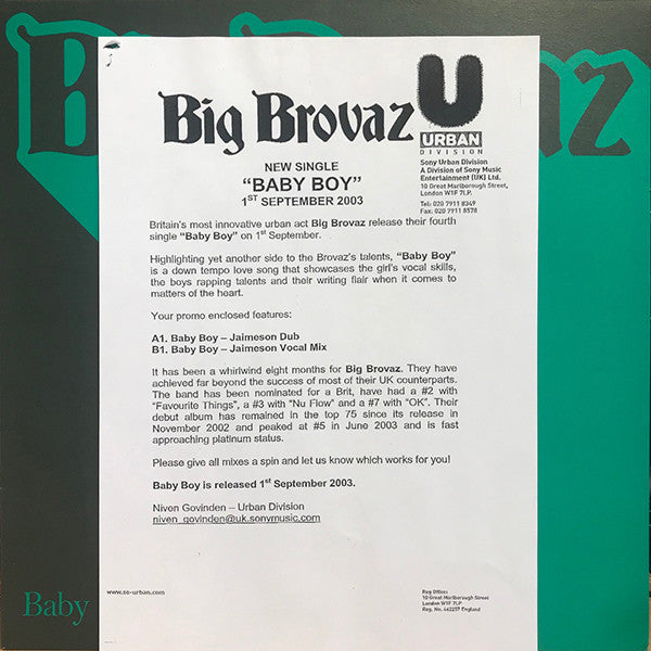 Big Brovaz : Baby Boy (12", Promo)