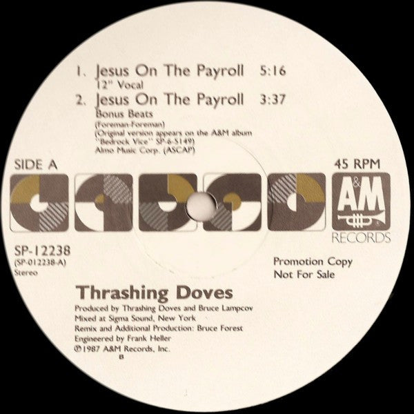 Thrashing Doves : Jesus On The Payroll (12", Promo)