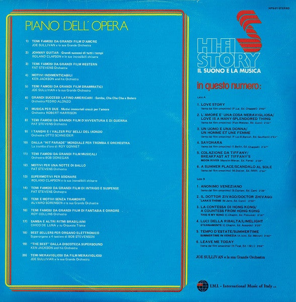 Joe Sullivan E La Sua Grande Orchestra : 12 Temi Famosi Da Grandi Film D'Amore (LP)