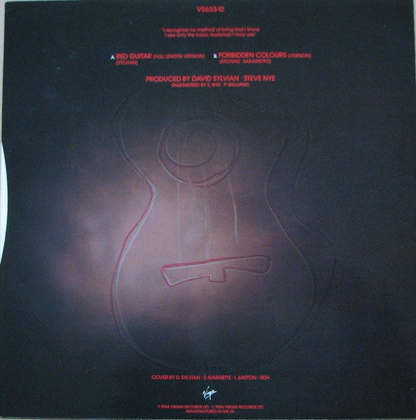 David Sylvian : Red Guitar (12", Single)