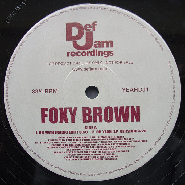 Foxy Brown : Oh Yeah (12", Promo)