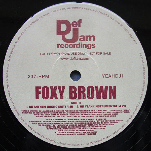 Foxy Brown : Oh Yeah (12", Promo)