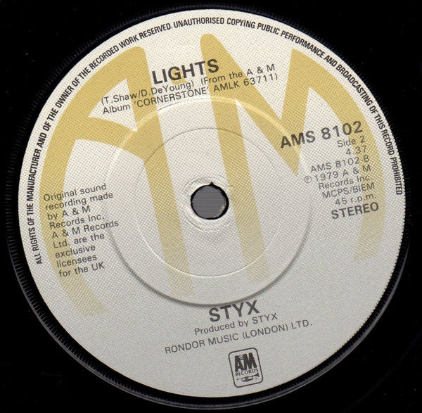 Styx : The Best Of Times (7", Single, Etch)