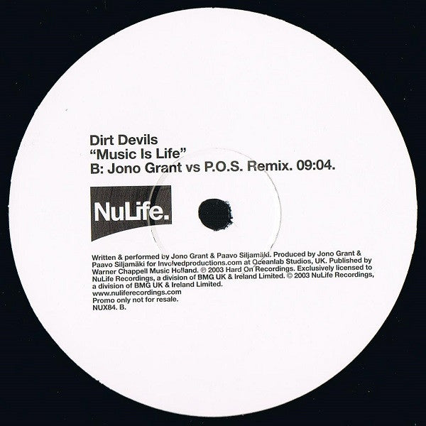 Dirt Devils : Music Is Life (12", Promo)
