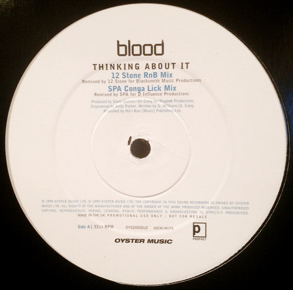Blood : Thinking About It (12", Promo)