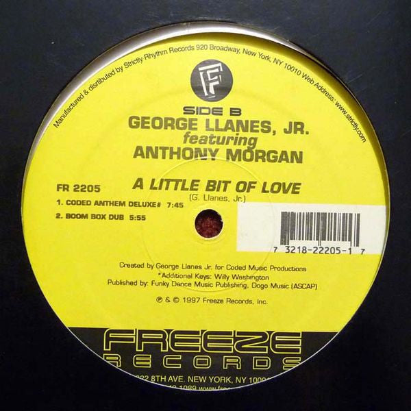 George Llanes, Jr. Featuring Anthony Morgan (8) : A Little Bit Of Love (12")