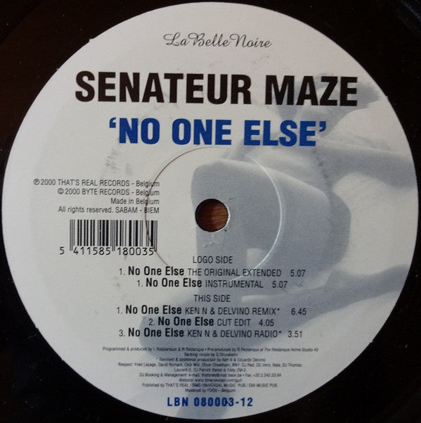 Senateur Maze : No One Else (12")