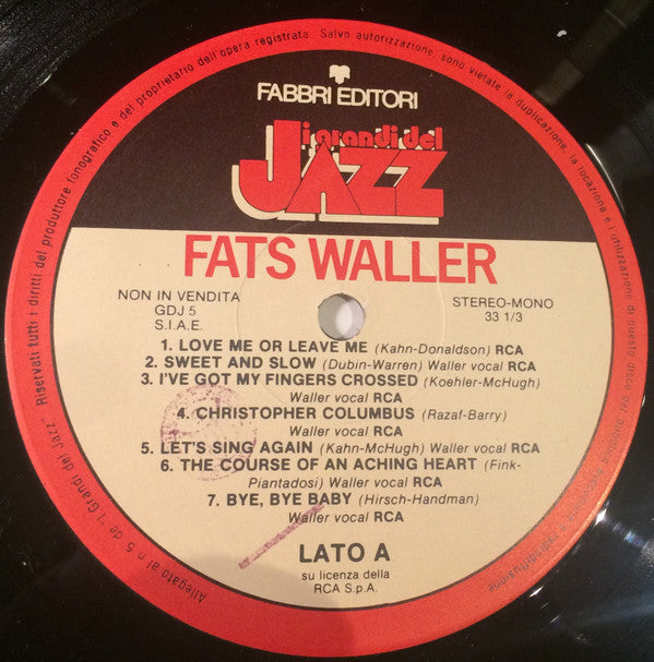 Fats Waller : Fats Waller (LP, Comp)