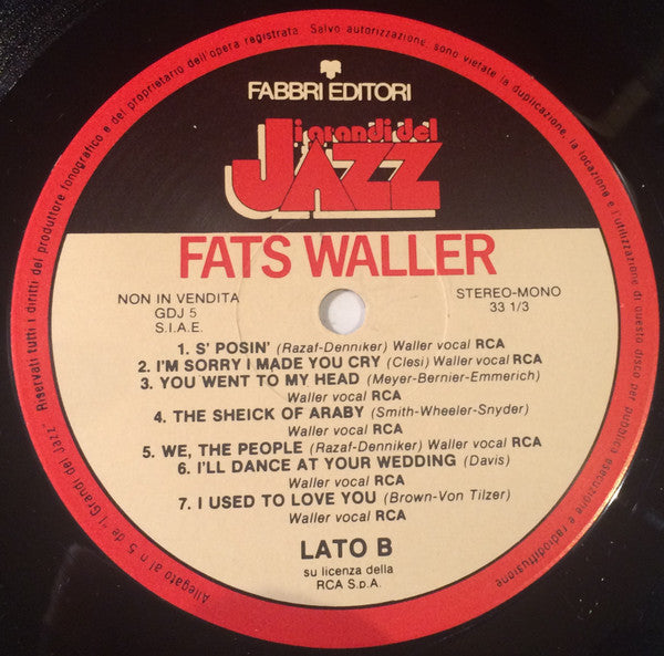 Fats Waller : Fats Waller (LP, Comp)