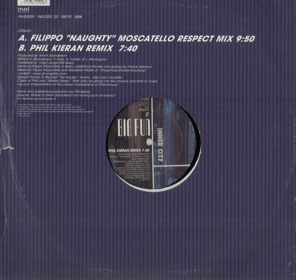 Inner City : Big Fun (Filippo "Naughty" Moscatello Respect Mix / Phil Kieran Remix) (12")