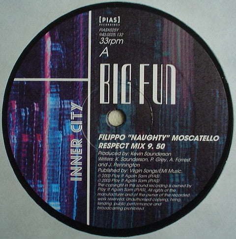 Inner City : Big Fun (Filippo "Naughty" Moscatello Respect Mix / Phil Kieran Remix) (12")