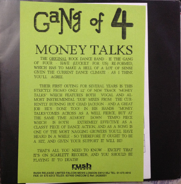 Gang Of Four : Money Talks (12", W/Lbl)