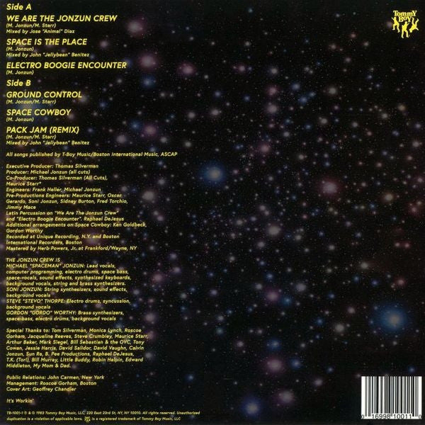 The Jonzun Crew : Lost In Space (LP, Album, Yel)