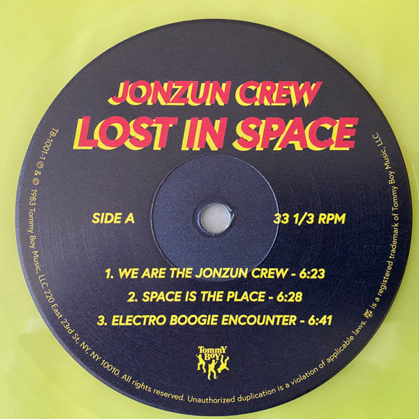 The Jonzun Crew : Lost In Space (LP, Album, Yel)