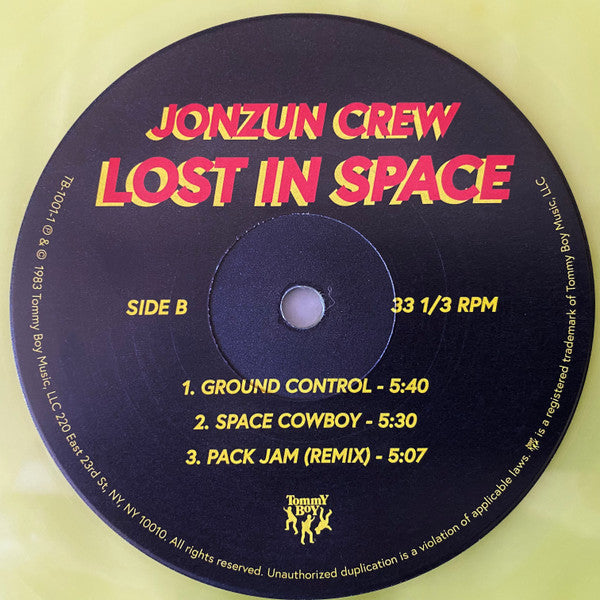 The Jonzun Crew : Lost In Space (LP, Album, Yel)
