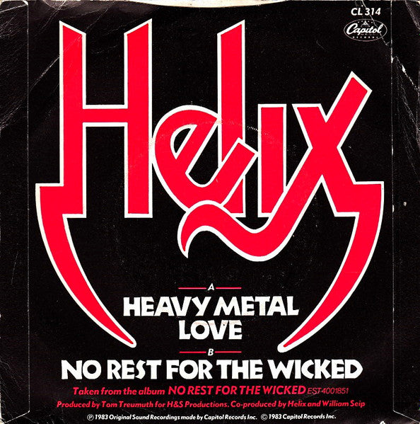 Helix (3) : Heavy Metal Love (7", Single)