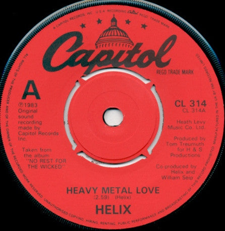 Helix (3) : Heavy Metal Love (7", Single)