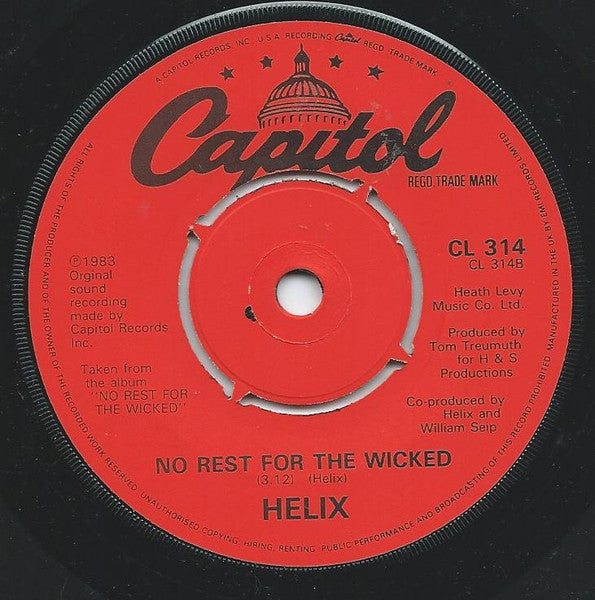 Helix (3) : Heavy Metal Love (7", Single)