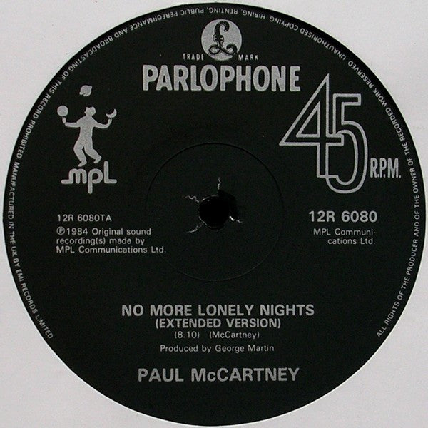 Paul McCartney : No More Lonely Nights (12", Single)