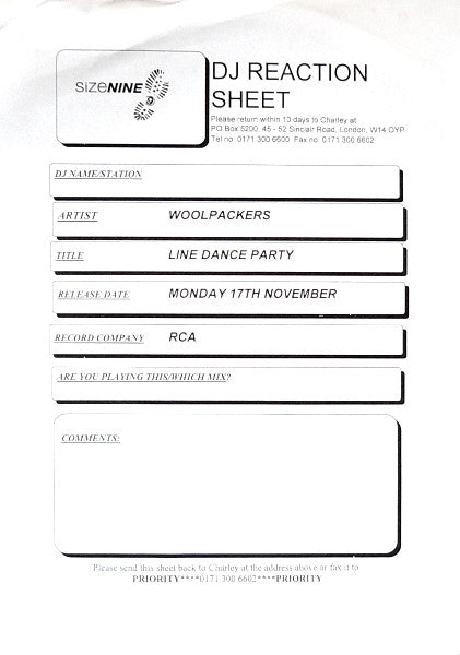 The Woolpackers : Line Dance Party (12", Promo)