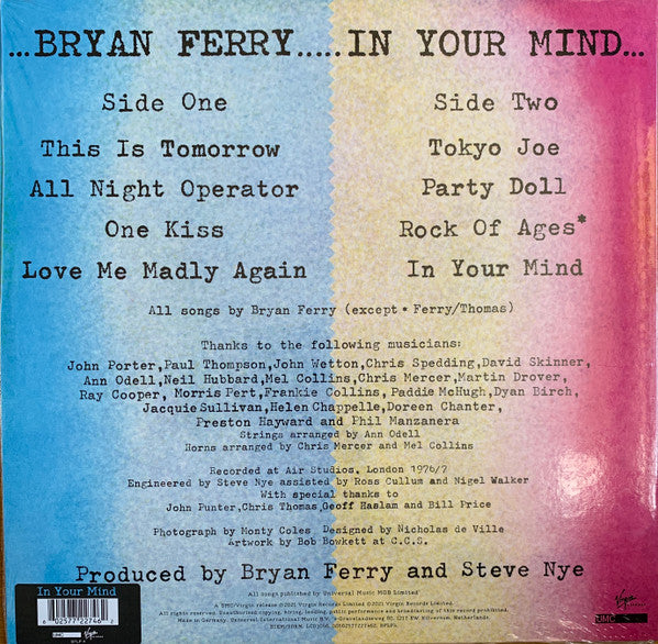 Bryan Ferry : In Your Mind (LP, Album, RE, 180)