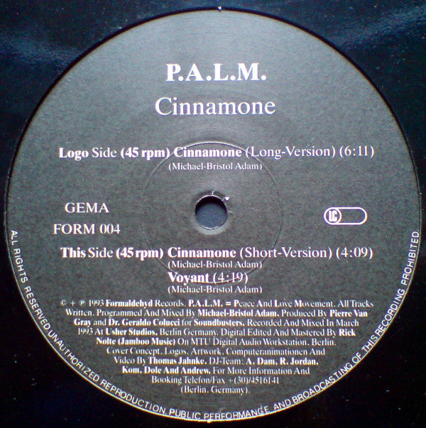 P.A.L.M. : Cinnamone (12")