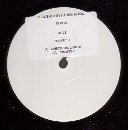 Manifest : Spectrum Lights / Sinister (12", Promo)